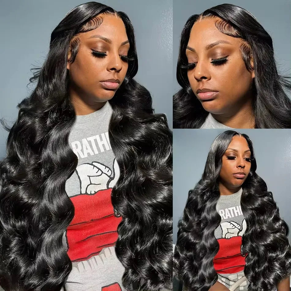6x4 Transparent Lace Front Wig with Body Wave, Pre-Plucked, 180 Density, for Women