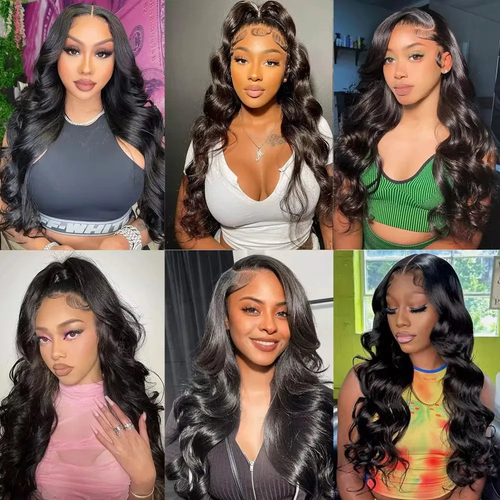 6x4 Transparent Lace 180 Density Bleached Knots Pre-Plucked for Women Body Wave Human Hair Wig Lace Front