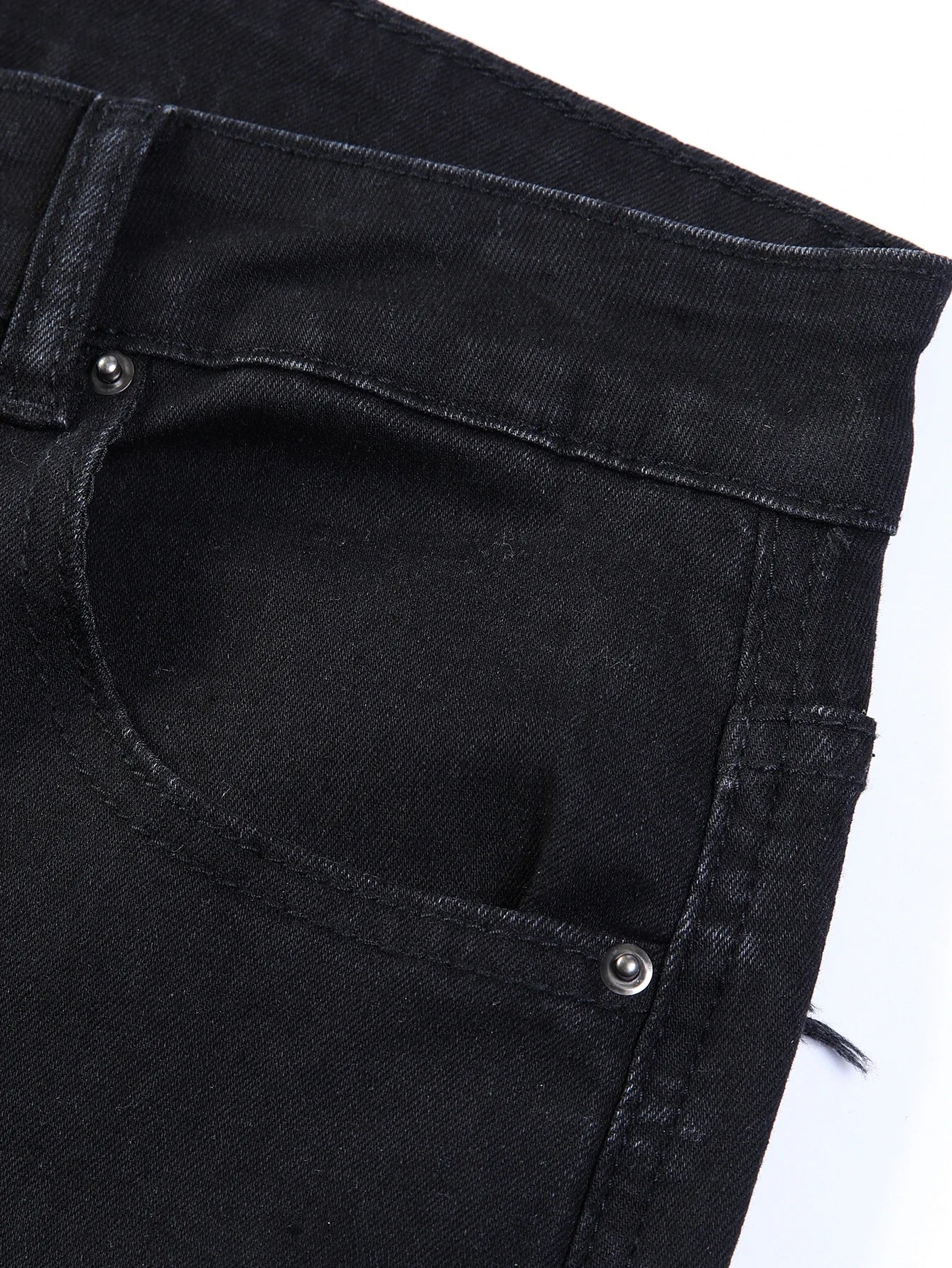 2025 New Men Ripped Stacked Jeans Distressed Slim Fit Skinny Straight Leg Jeans Fashion Hip Hop Denim Pants Casual Streetwear