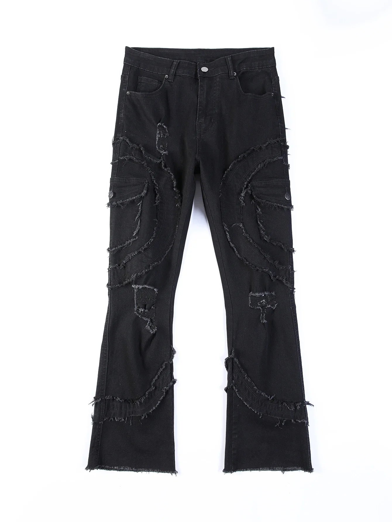 2025 New Men Ripped Stacked Jeans Distressed Slim Fit Skinny Straight Leg Jeans Fashion Hip Hop Denim Pants Casual Streetwear