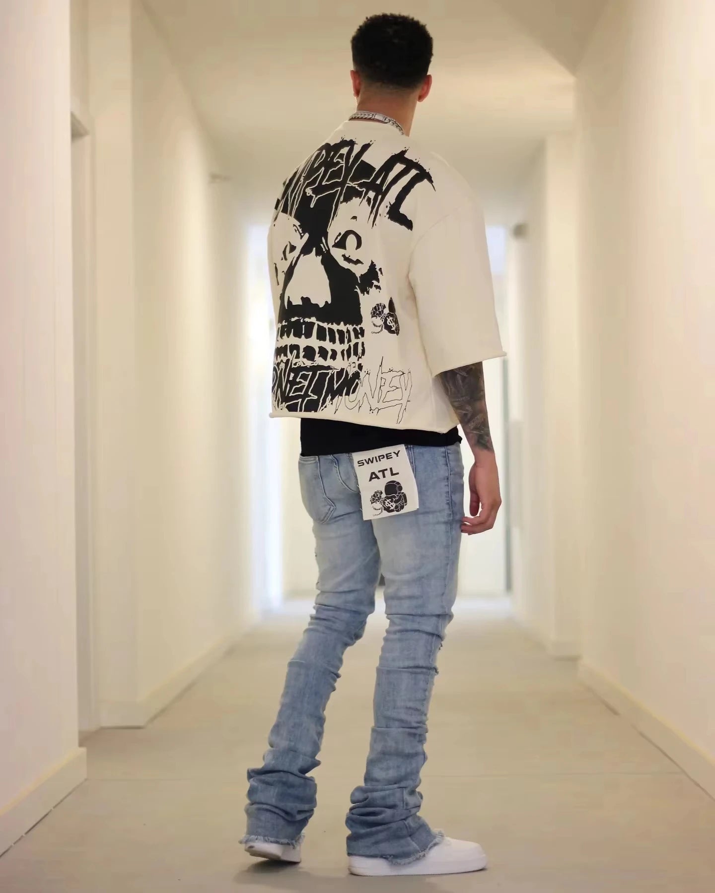 25 Summer Y2K Retro Gothic Skull Graphic Print T-shirt Men's Oversized Casual Cotton Short-sleeved T-shirt Street Top