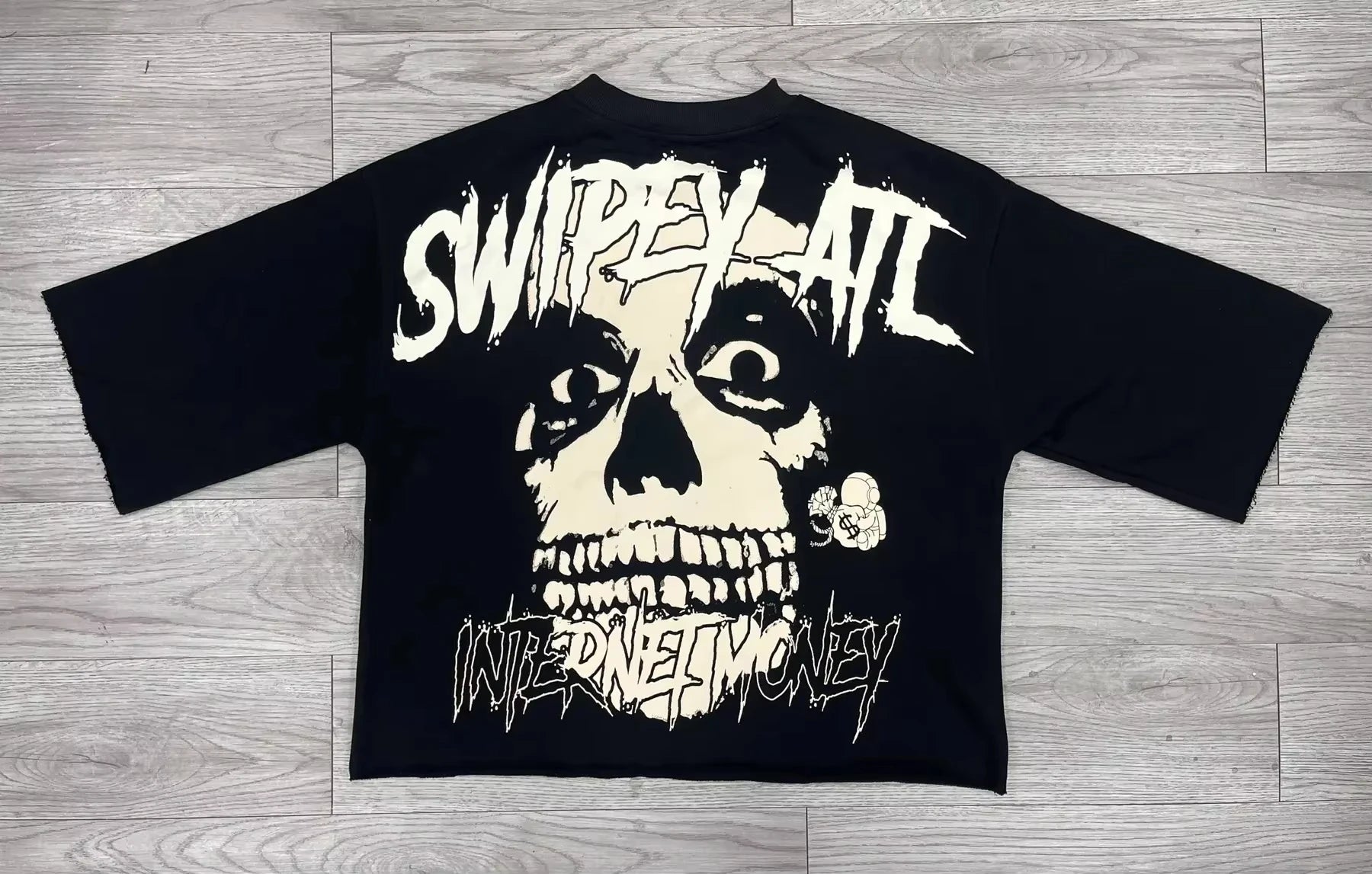 25 Summer Y2K Retro Gothic Skull Graphic Print T-shirt Men's Oversized Casual Cotton Short-sleeved T-shirt Street Top