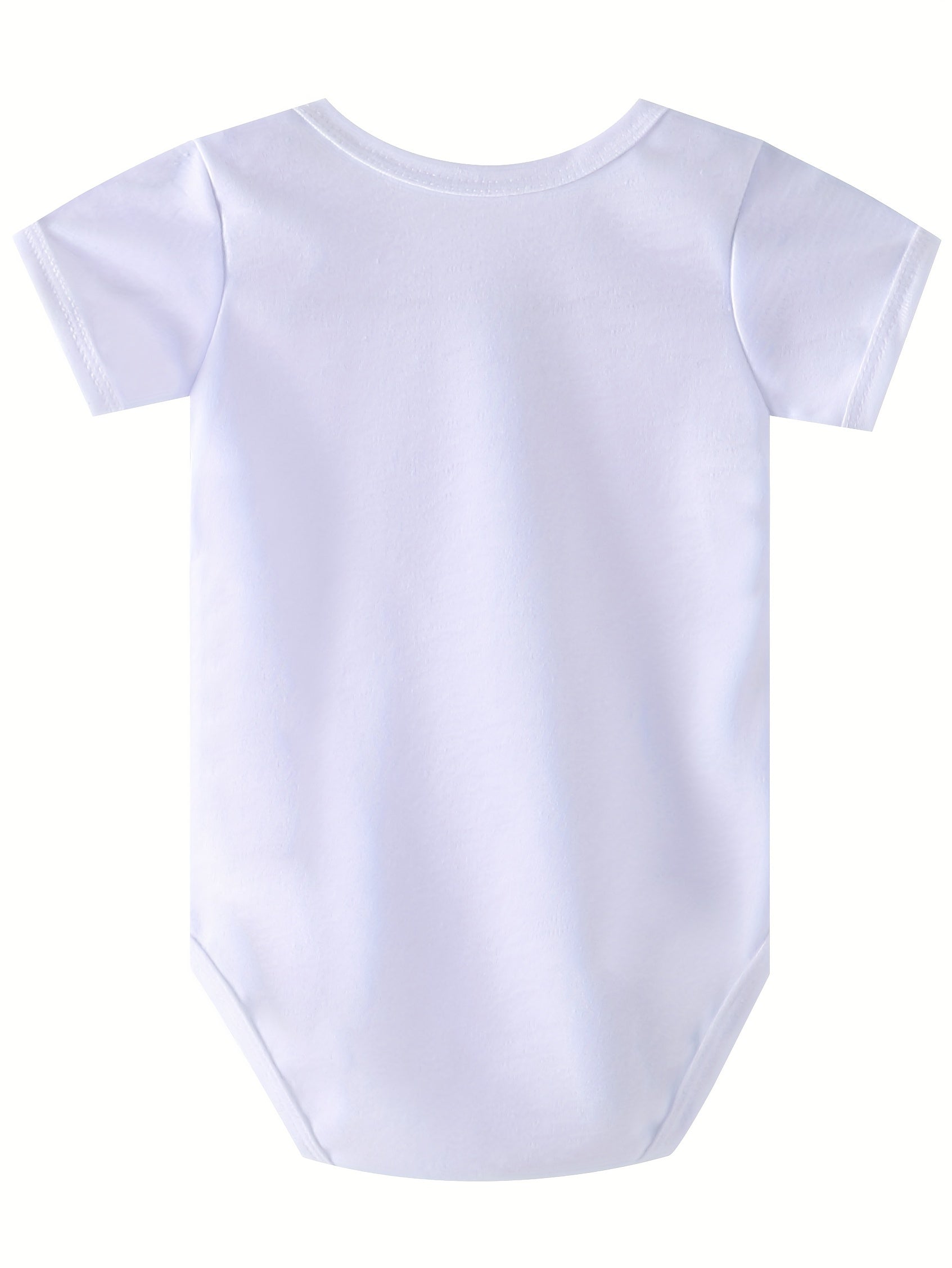 'I Love Mom & Dad' Printed Baby Bodysuit - Soft Polyester Short-Sleeve Romper for Newborns, Summer Casual Gift with Heart & Text Design, Casual Baby Wear|Affectionate Babywear|Easy Dressing Infantwear, Baby Clothes,
